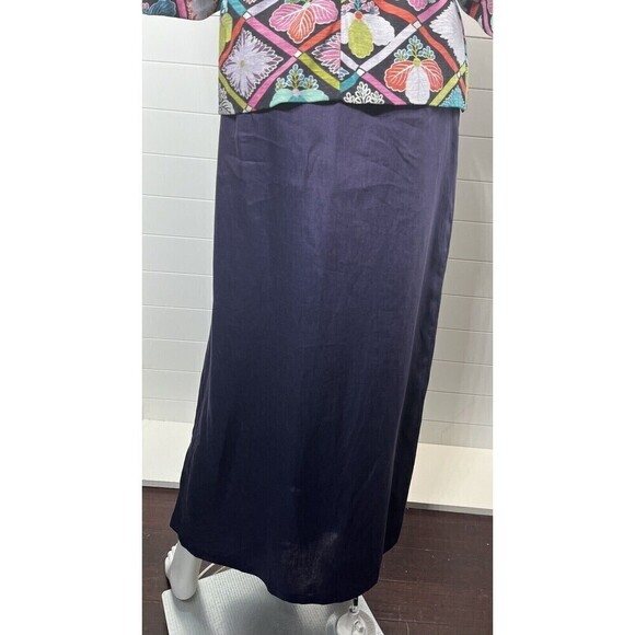 Lafayette 148 New York Maxi Skirt Side Slit 100% Linen Purple New Beachy - Picture 3 of 12